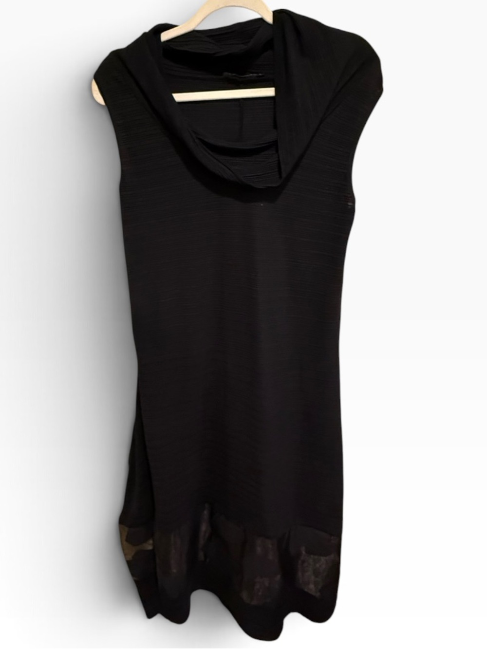 Luukaa Black Cowl Neck Sleeveless Tunic Dress Lagenlook Artsy Sz 2 US 10